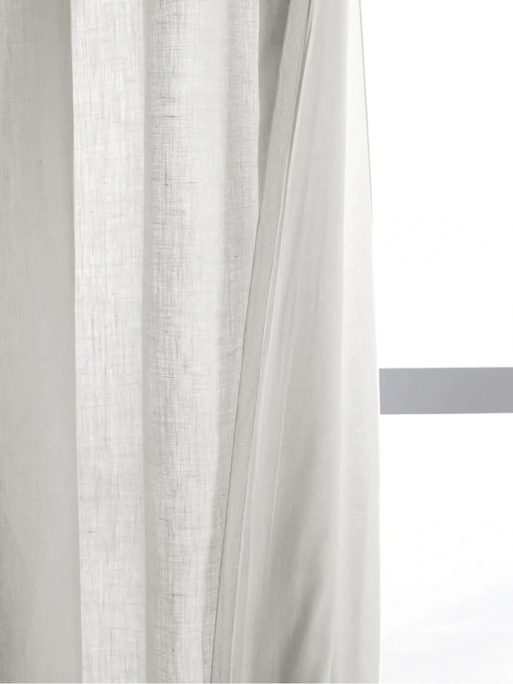 QUINCE Set Of 2 48x84 European Linen Curtains White 0486